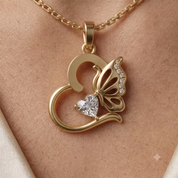 Heart Butterfly Pendant