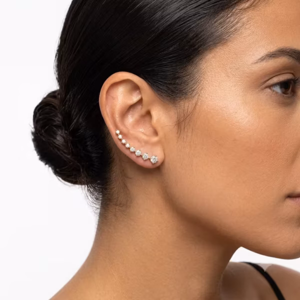 Curved Gold Diamond Ear Crawlers
