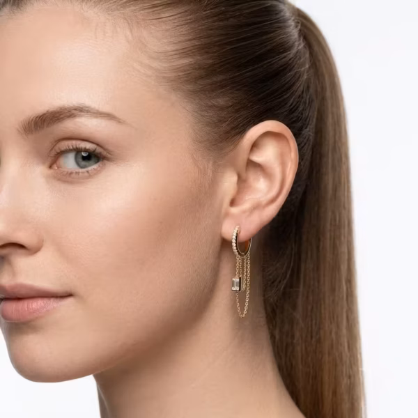Diamond Chain Hoop Earrings