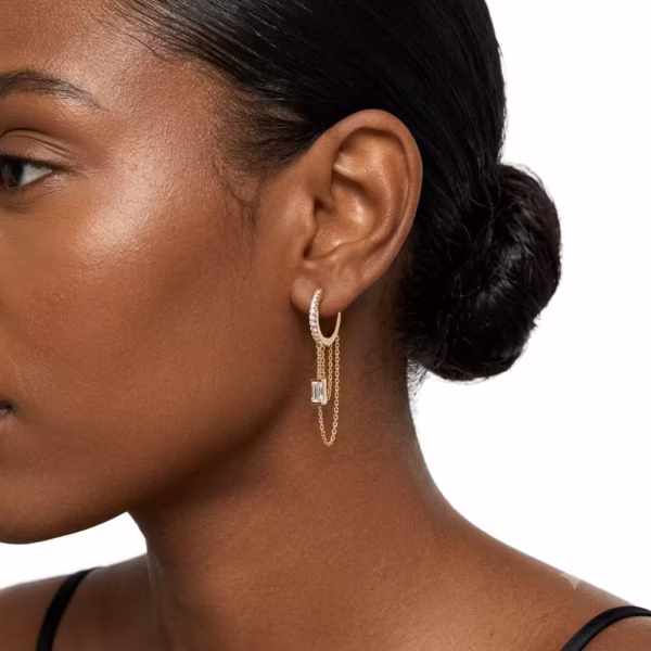 Diamond Chain Hoop Earrings