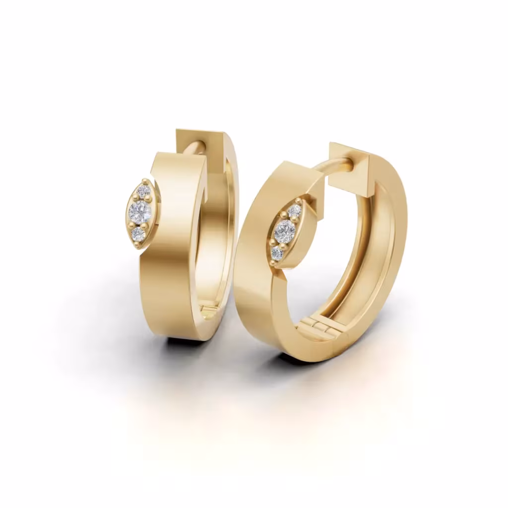 Diamond Huggie Hoop