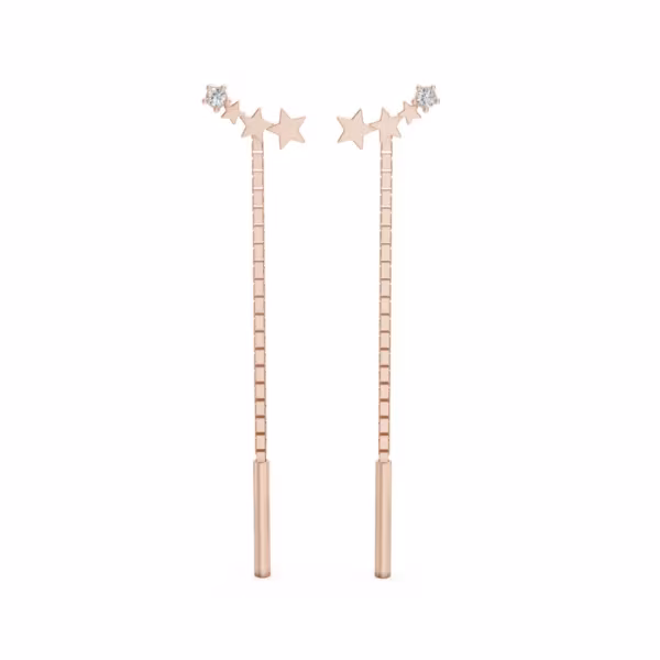 Star Threader Earrings in rose gold