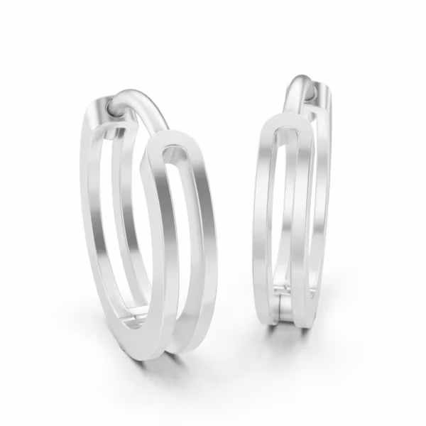 Split Hoop Earrings in white gold