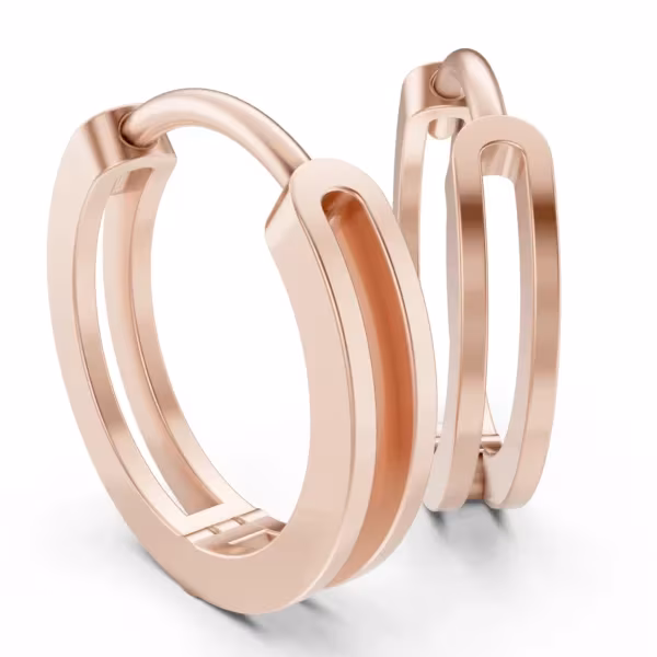 Split Hoop Earrings in rose gold