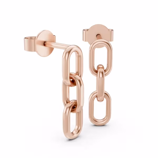 Chain Dangle Earrings in rose gold