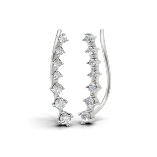 Curved Gold Diamond Ear Crawlers