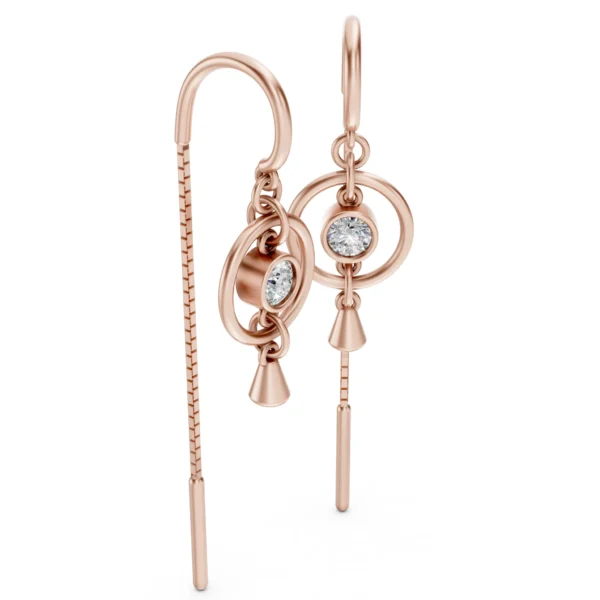 Circle Dangle Earrings in rose gold