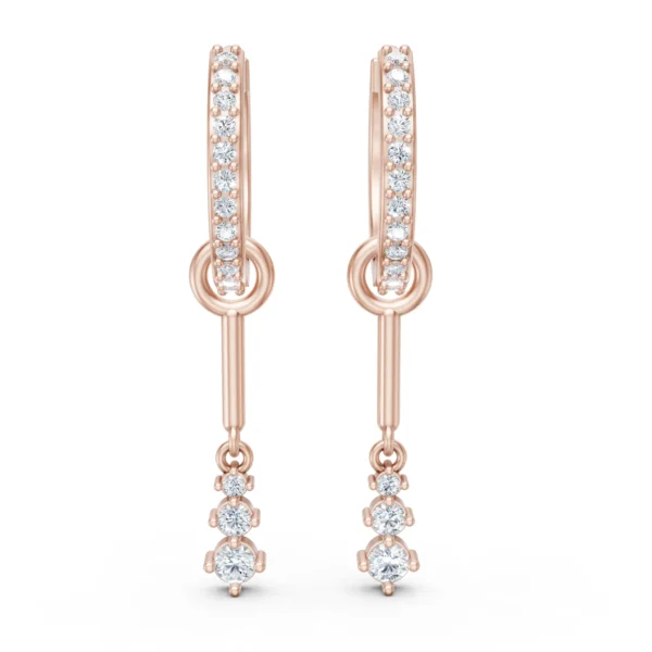 Huggie Hoop Earrings in rose gold