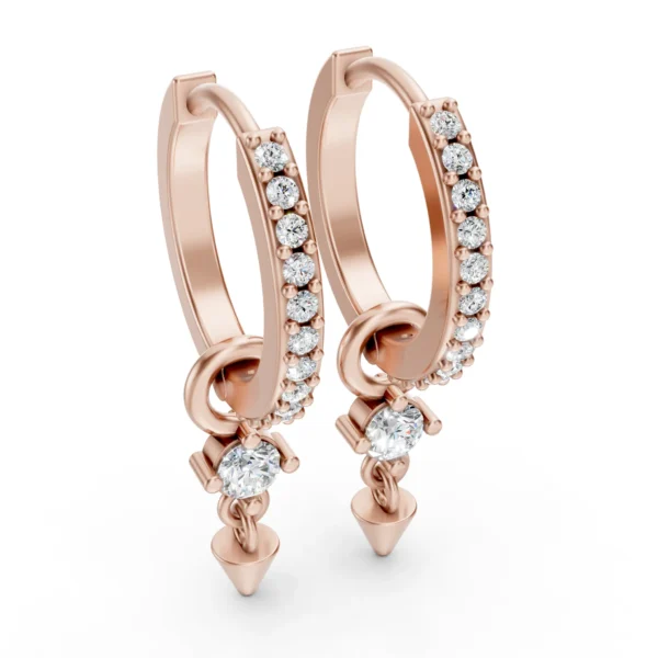 Spike Hoop Earrings in rose gold