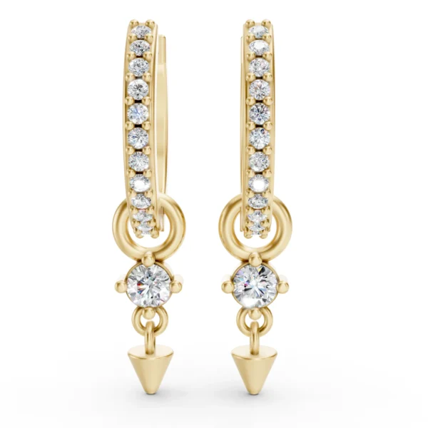 Spike Hoop Earrings in yellow gold