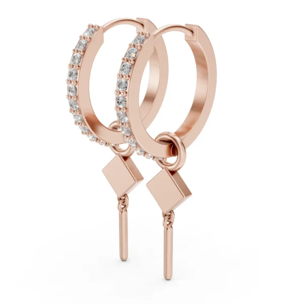 Drop Huggie Earrings in rose gold