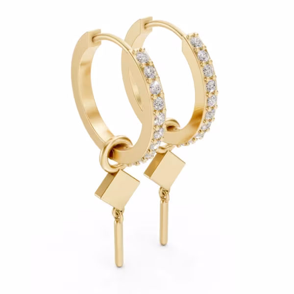 Drop Huggie Earrings