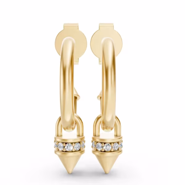 Edgy Hoop Earrings in yellow gold