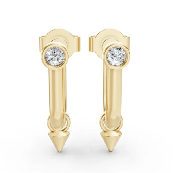 Spike Drop Earrings in yellow gold