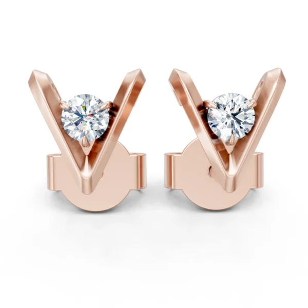 Chevron Stud Earrings in rose gold