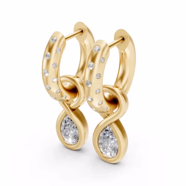 Scattered Hoop Earrings in yellow gold