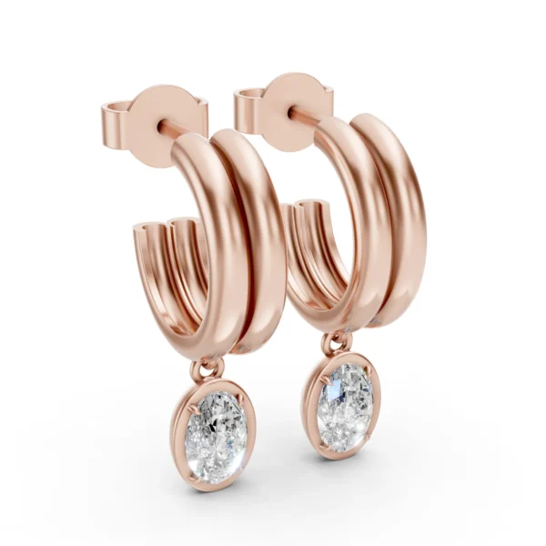 Dangling Hoop Earrings in rose gold