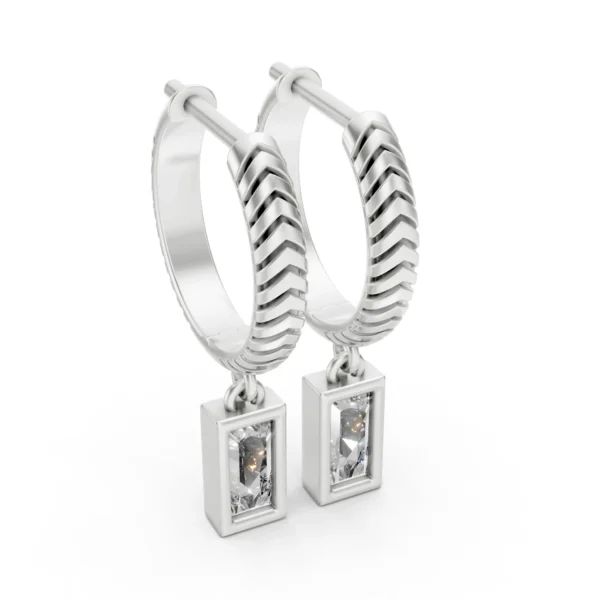 Herringbone Huggie Earrings