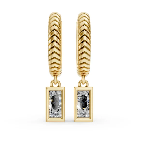 Herringbone Huggie Earrings
