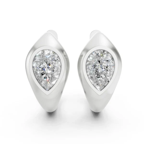 Bezel Huggie Earrings