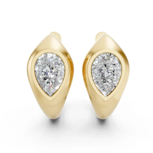 Bezel Huggie Earrings