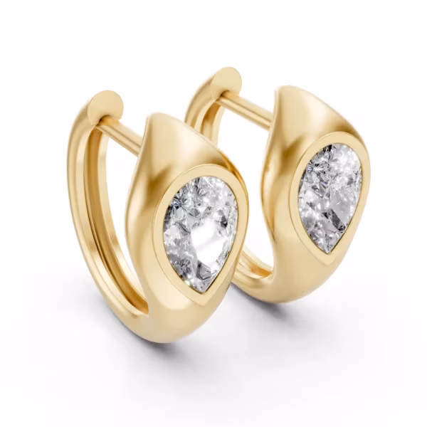 Bezel Huggie Earrings
