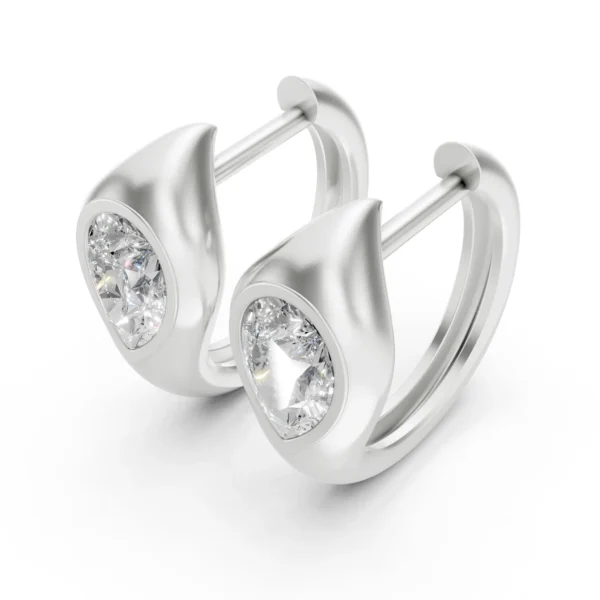 Bezel Huggie Earrings