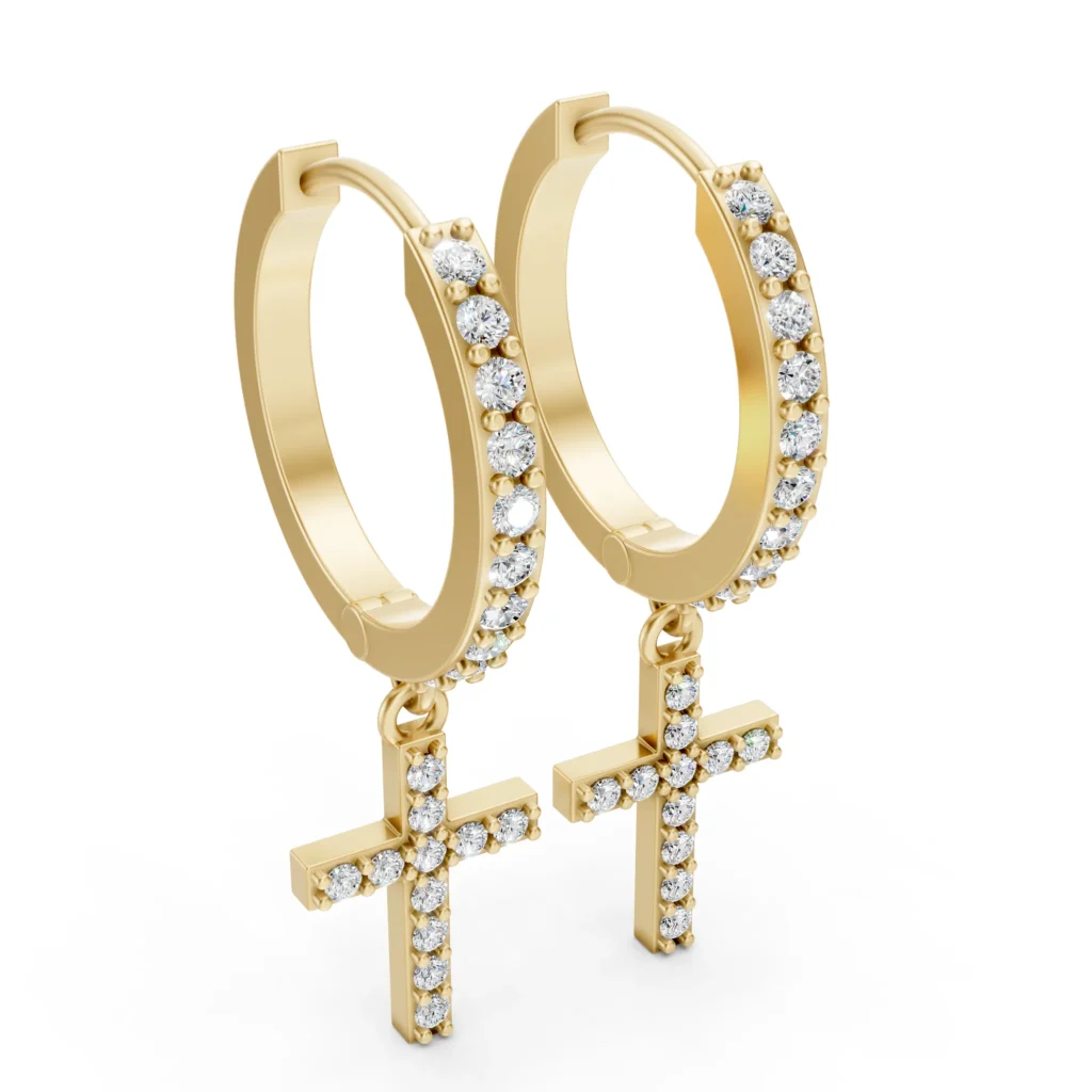 Cross Hoop Earrings