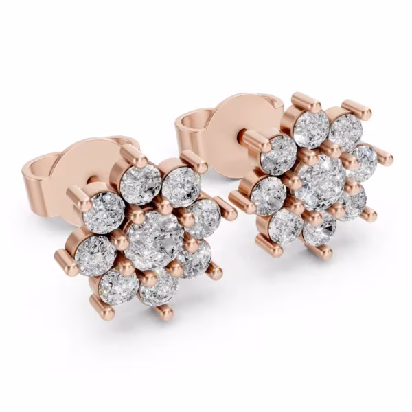 Flower Cluster Earrings in rose gold