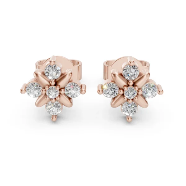 Starburst Flower Earrings in rose gold