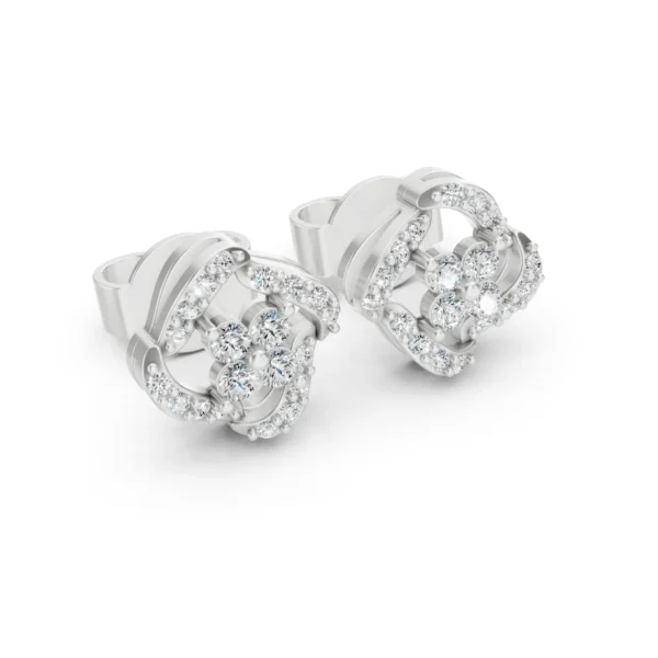 Diamond Flower Earrings