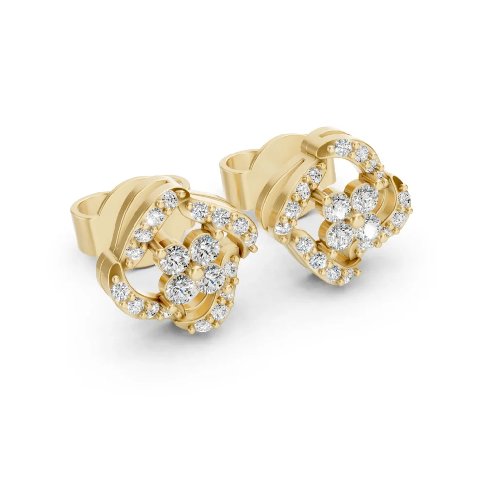 Diamond Flower Earrings