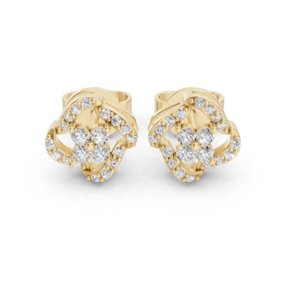 Diamond Flower Earrings