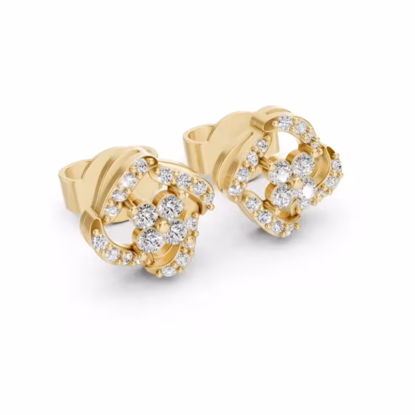Diamond Flower Earrings