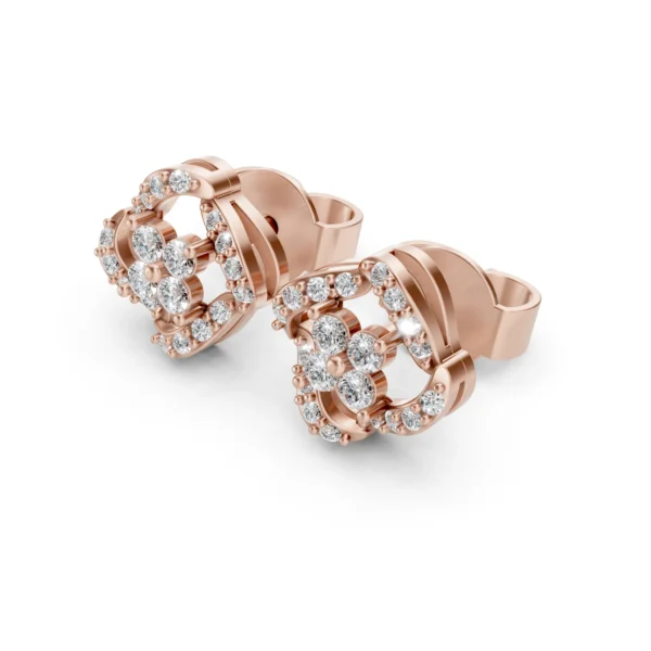 Diamond Flower Earrings