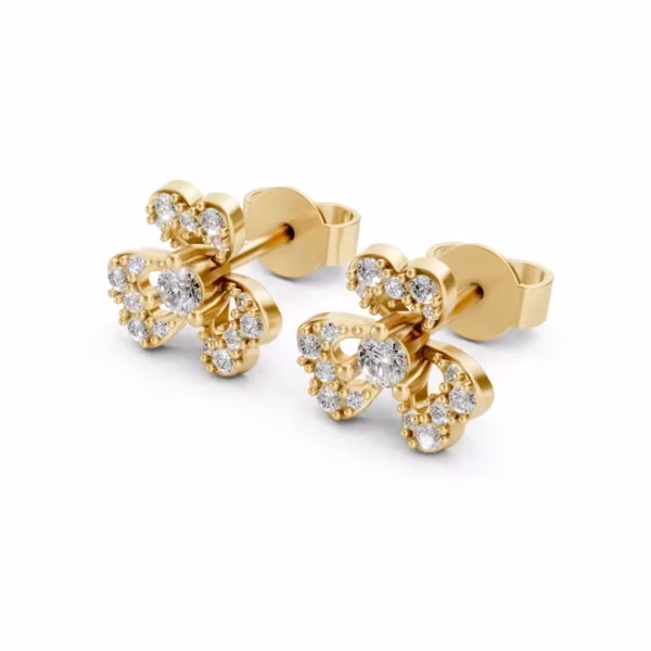 Petal Stud Earrings in yellow gold