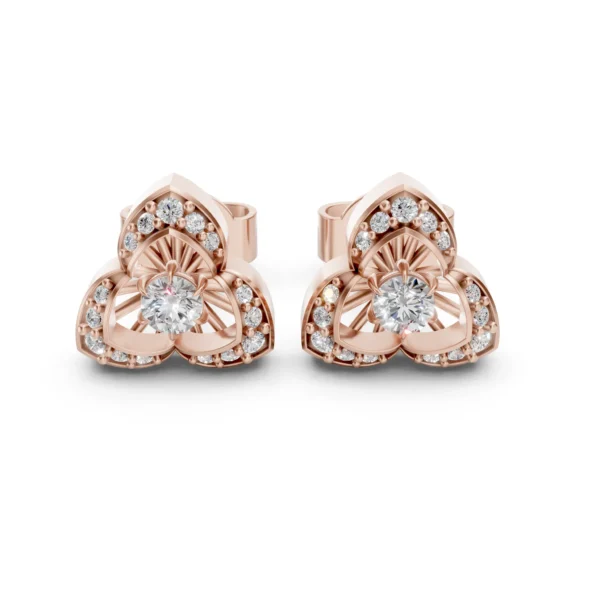 Round Stud Earrings in rose gold