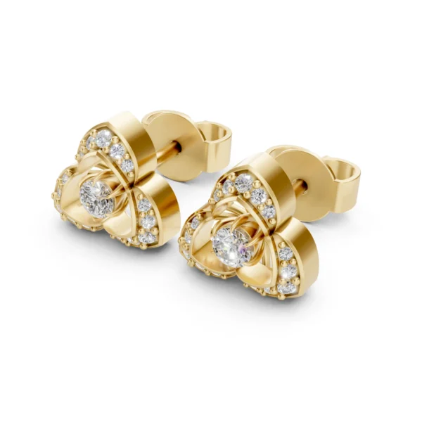 Round Stud Earrings in yellow gold
