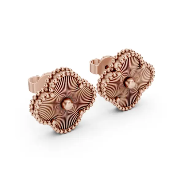 Leaf Stud Earrings in rose gold