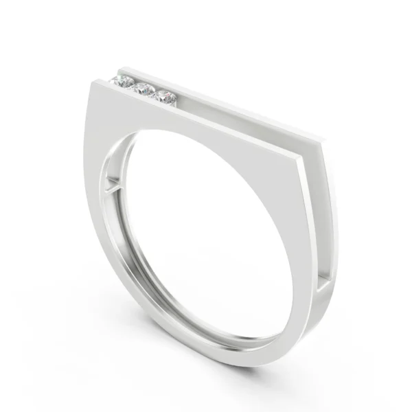 Modern Channel Ring in white gold