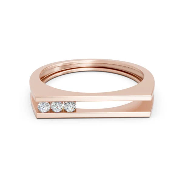 Modern Channel Ring in rose gold