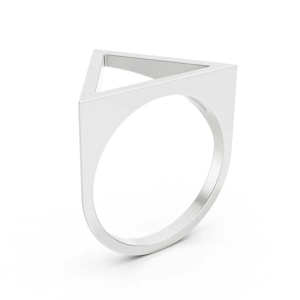 Modern Triangle Ring in white gold