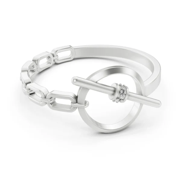 Toggle Clasp Ring in white gold