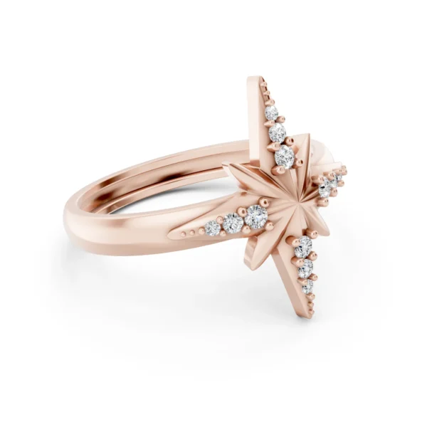 North Star Ring in rose gold