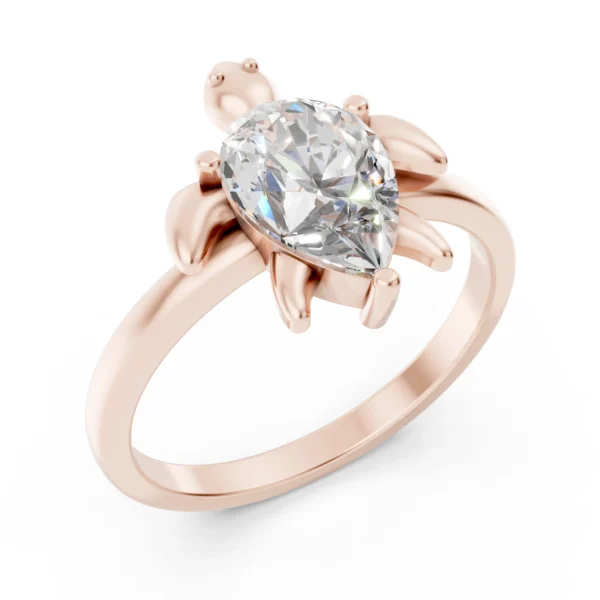 Sea Turtle Ring in rose gold