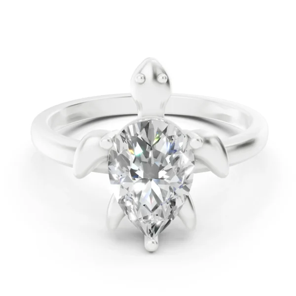 Sea Turtle Ring in white gold