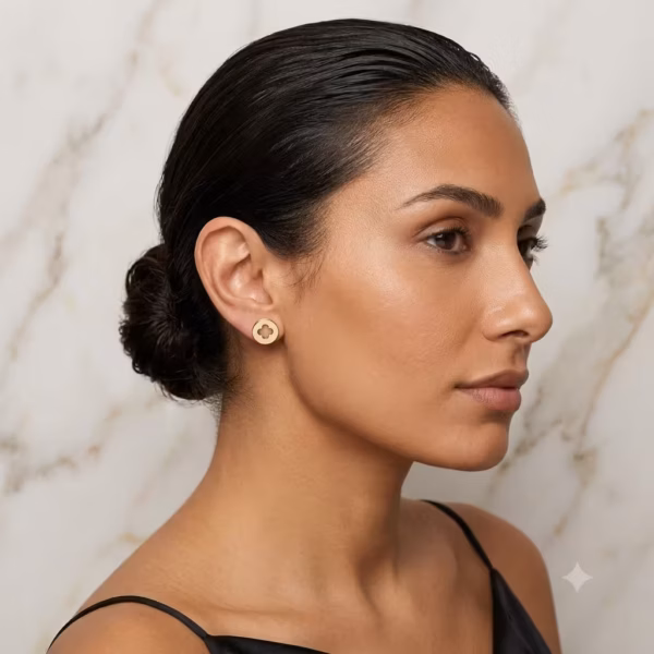 Gold Clover Stud Earrings
