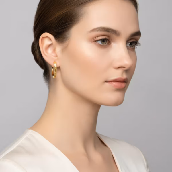 Ribbed Huggie Earrings