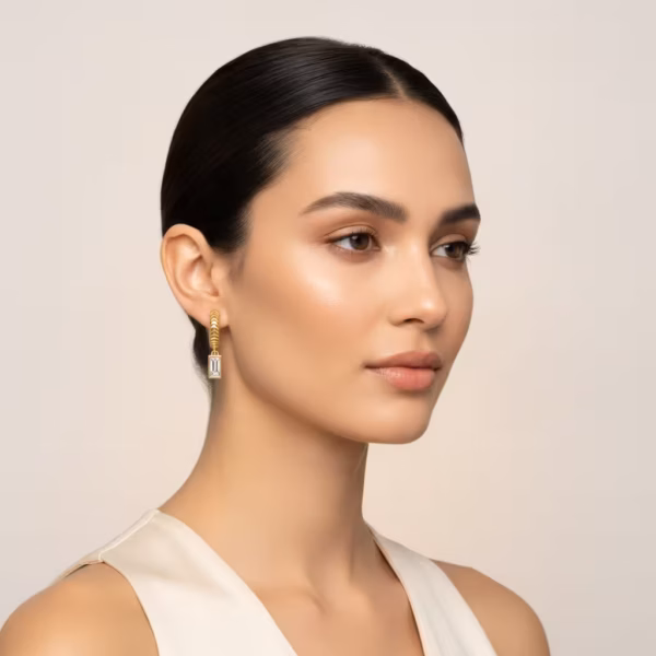 Herringbone Huggie Earrings