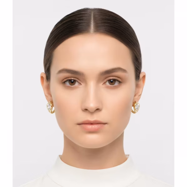 Bezel Huggie Earrings